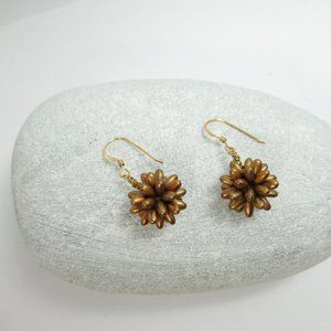 Handwoven spiky rizo bead Earrings